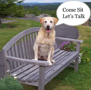 Samantha saying Come sit let's talk