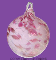 Pink Blown Glass Hope Ball Ornament