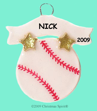 Clay baseball ornament