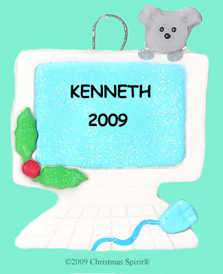 Clay computer ornament