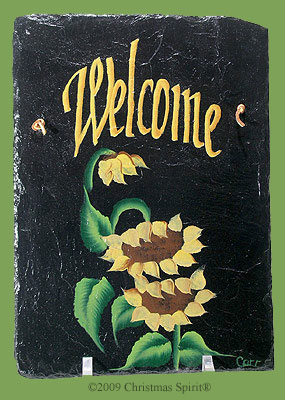 Handpainted sunflower slate