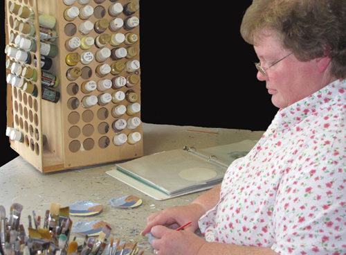 Nancy painting scallop shells