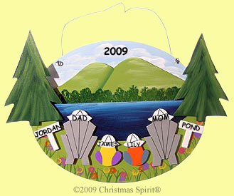 Wooden Jordan Pond couple with 2 plaque