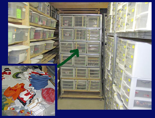 Warehouse of bins and pieces