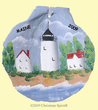 Bass Harbor Head Light on Scallop Shell