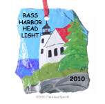 Bass Harbor Light painted on a slate chip