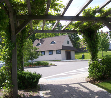 Through the Arbor to the new Comfort Station