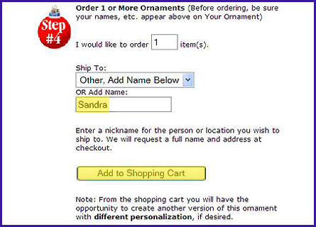 Use a Nickname and Add to Your Cart